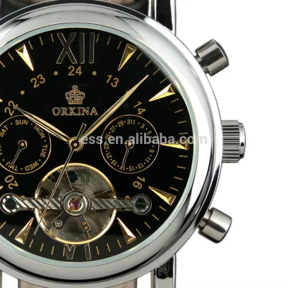 Men's Black Tourbillon mechanical watch movement Wrist Watch WM306