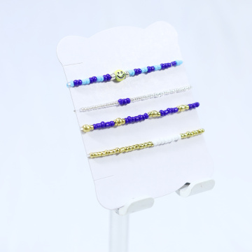 Smiley Face Glass Beads em pacote de 4 peças