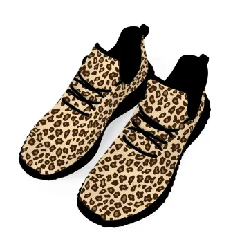 3D Printed Leopard Print Fly Knit Casual Shoes - Breathable Sole for Men (Dropshipping)