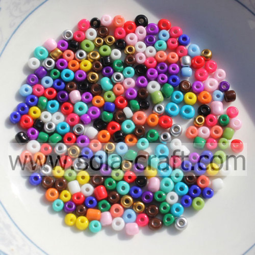 Colorful Opaque Glass Seed Beads With Large Hole For Decoration