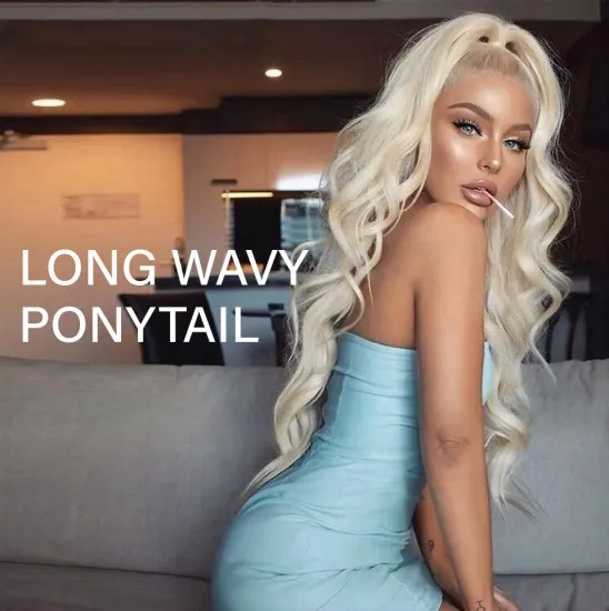 Wholesale Unprocessed Virgin Indian Ponytail Hair - Blonde Drawstring Wrap Around 12A Quality