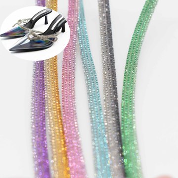 6.5mm Green and Blue Rhinestone Decorative Shoe Cord: A Sparkling Addition to Your Footwear