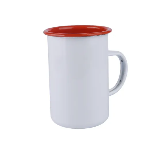 Wholesale Rim Black Color Glazed Enamel Ceramic Coffee Mug