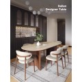 Silla de comedor minimalista de madera de fresno de lujo con respaldo