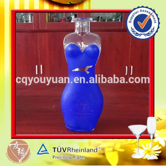 Popular women shape reusable glass wine bottle