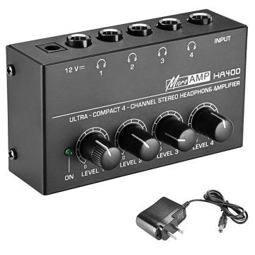 4 -kanaals metalen stereo audioversterker voor mini -oortelefoons - OEM -hoofdtelefoonversterker