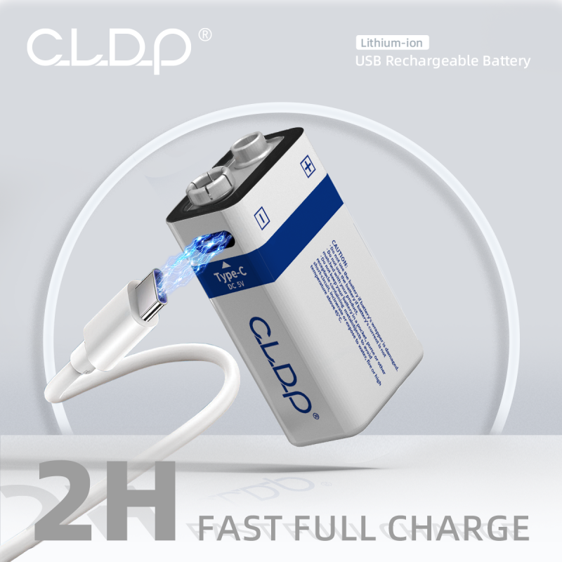 9V Lithium USB rechargeable battery