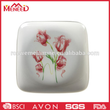 Custom print ceramic-like square shape plate