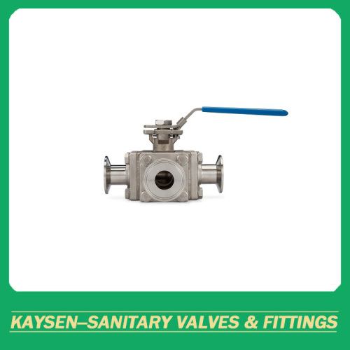 DIN Sanitary full bore 3-way ball valve dijepit