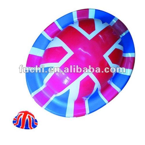 Plastic Union Jack Flag Bowler Hat