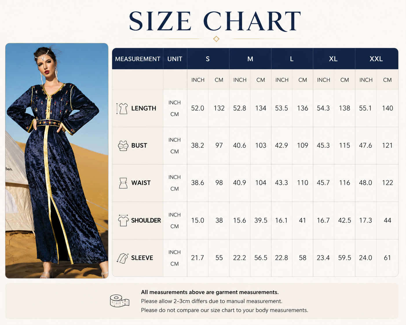 Royal Blue Velvet Abaya Front View
