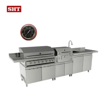 New Arrival Luxury 304 Stainless Steel Rust Resistant BBQ Grill Kitchen Cabinet with Sink