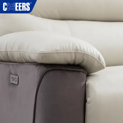 MANWAH CHEERS: Latest Design - Fashional Leather Velvet Power Reclining Loveseat Sofa