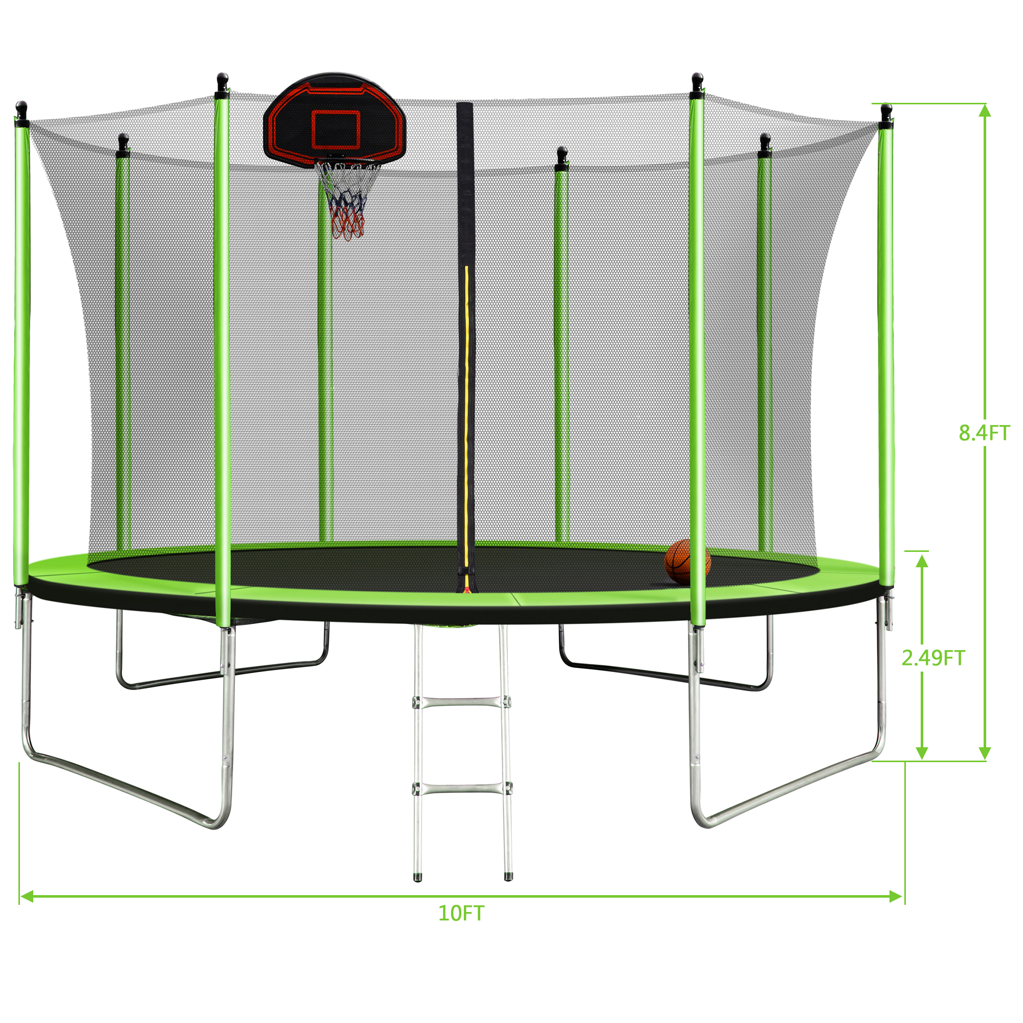 Round Spring Kids Outdoor Trampoline 12ft With Enclosure