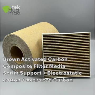 Média filtrant d'habitacle à charbon actif électrostatique marron
