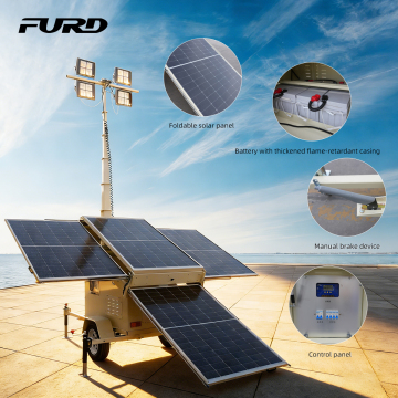Heißer verkaufender mobiler Solarlichtturm-Teleskopmast-Solarlichtturm-tragbarer Lichtturm