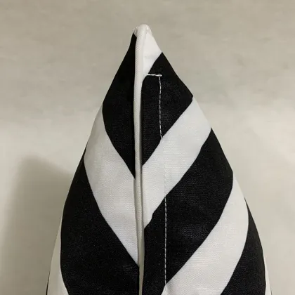 Customized Double Sided Black and White Chevron Stripe Moroccan Pillow Cushions