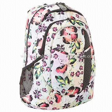 Fashionable Ladies' Backpack with Mesh Side Pockets, Made of 600D Polyester