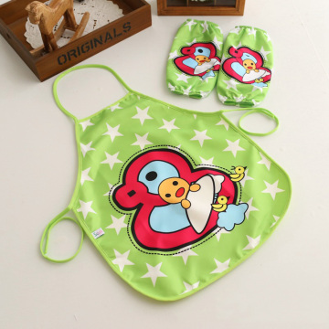 NEW Kids Children DIY Kitchen Baking Painting Apron Art Cooking Craft Aprons With Apron Sleeves Set
