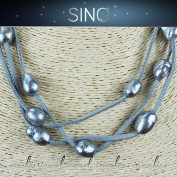 wholesale latest design statement fashion mother of freshwater natural pearl bead necklace design jewelry set price 2015