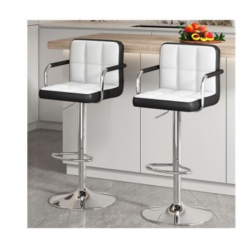 Colorful Leather Dining Swivel High Bar Stools with Back Rest - Cheap Furniture seçenIntialized