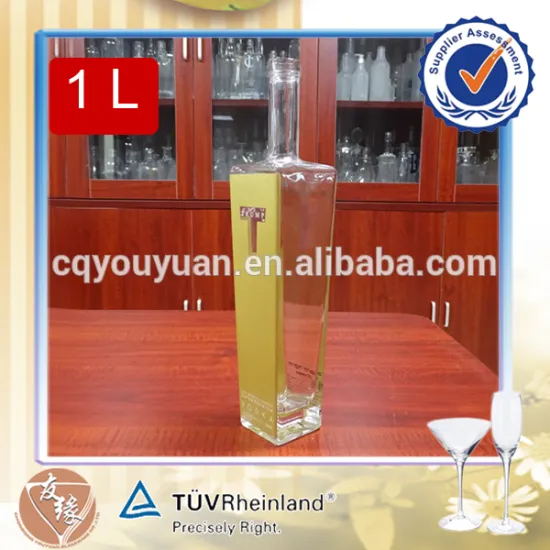 Fashionable 70 cl 75 cl 100 cl empty corkmouth vodka glass bottle liqueur packaging bottle 1 litre