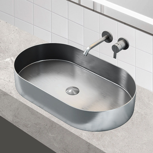 Topmount Oval Design Bathroom vessel sink
