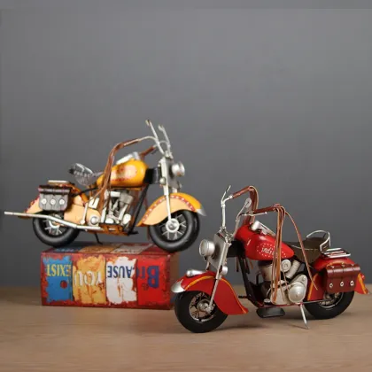 Retro Indian Motorcycle Nostalgic Decor for Home Bar Display