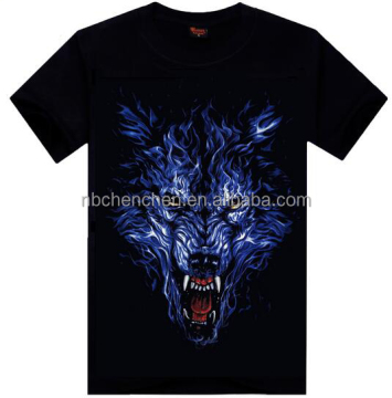 Blue Wolf New 3D Black Cotton Printed T-Shirt