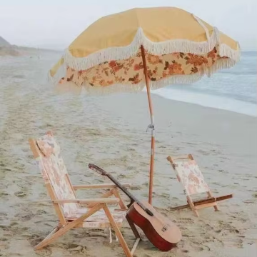 Customize Logo Waterproof Patio Umbrella with Tassels