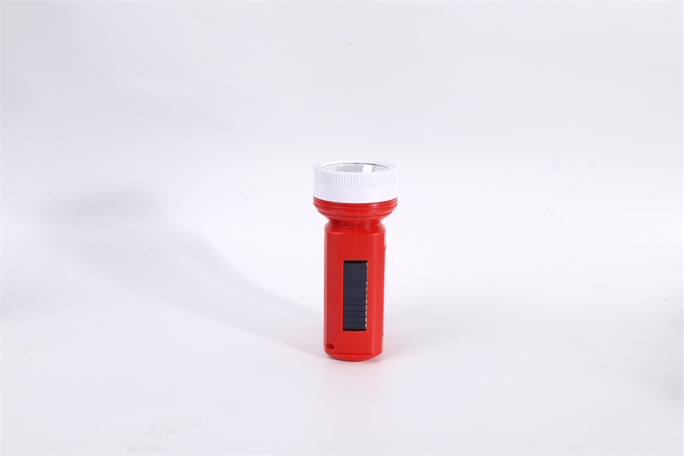 Plastic solar Torch Rechargeable Hand-Held Portable Handle Lamp LED Spot Flashlight with solar