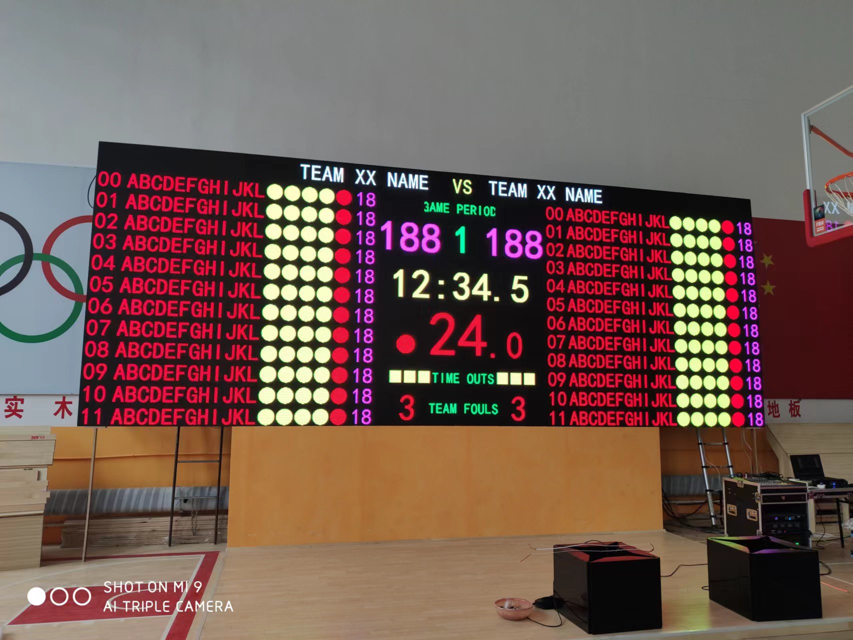 FIBA approved scoreboard LED screen with software