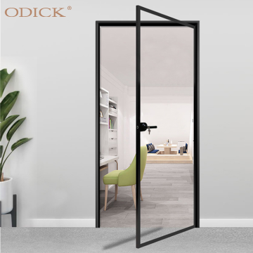 Modern aluminum extra narrow frame interior bathroom door