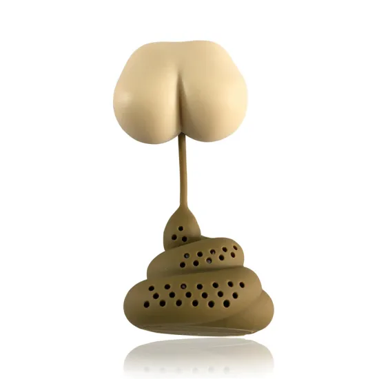 Silicone Tea Set Halloween Creative Poop Poo Shape Interesting Herbal Tea Bag Reusable Coffee Filter Diffuser Accessories