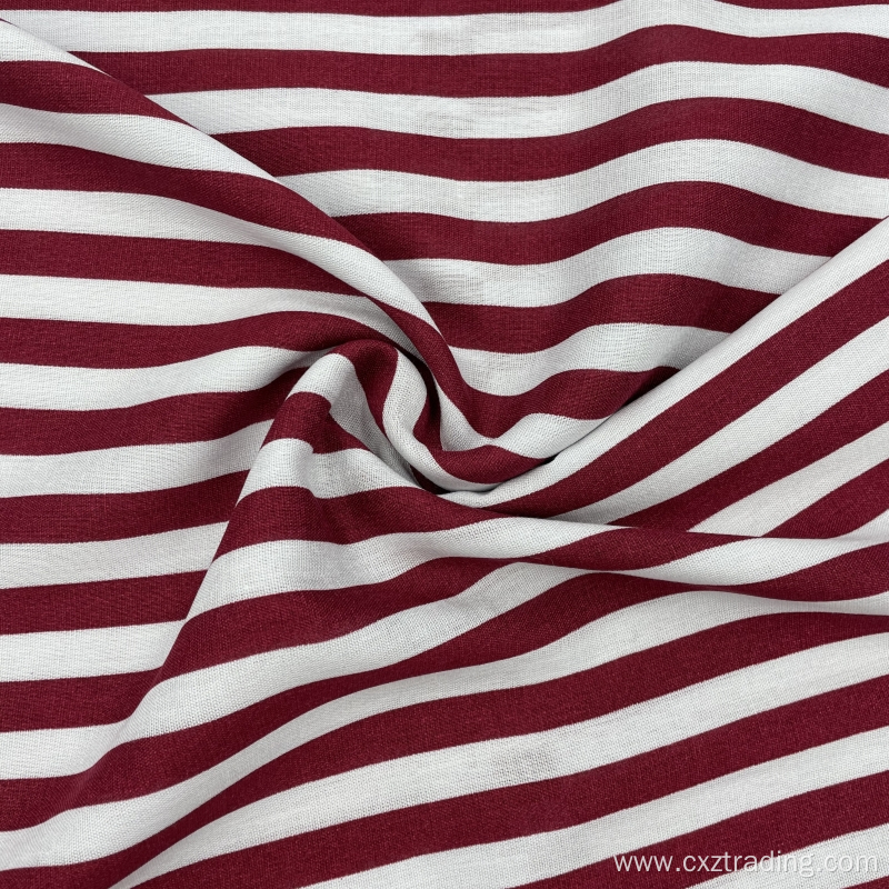 Stretch 90gsm Striped Pattern Pinting Rayon Fabric