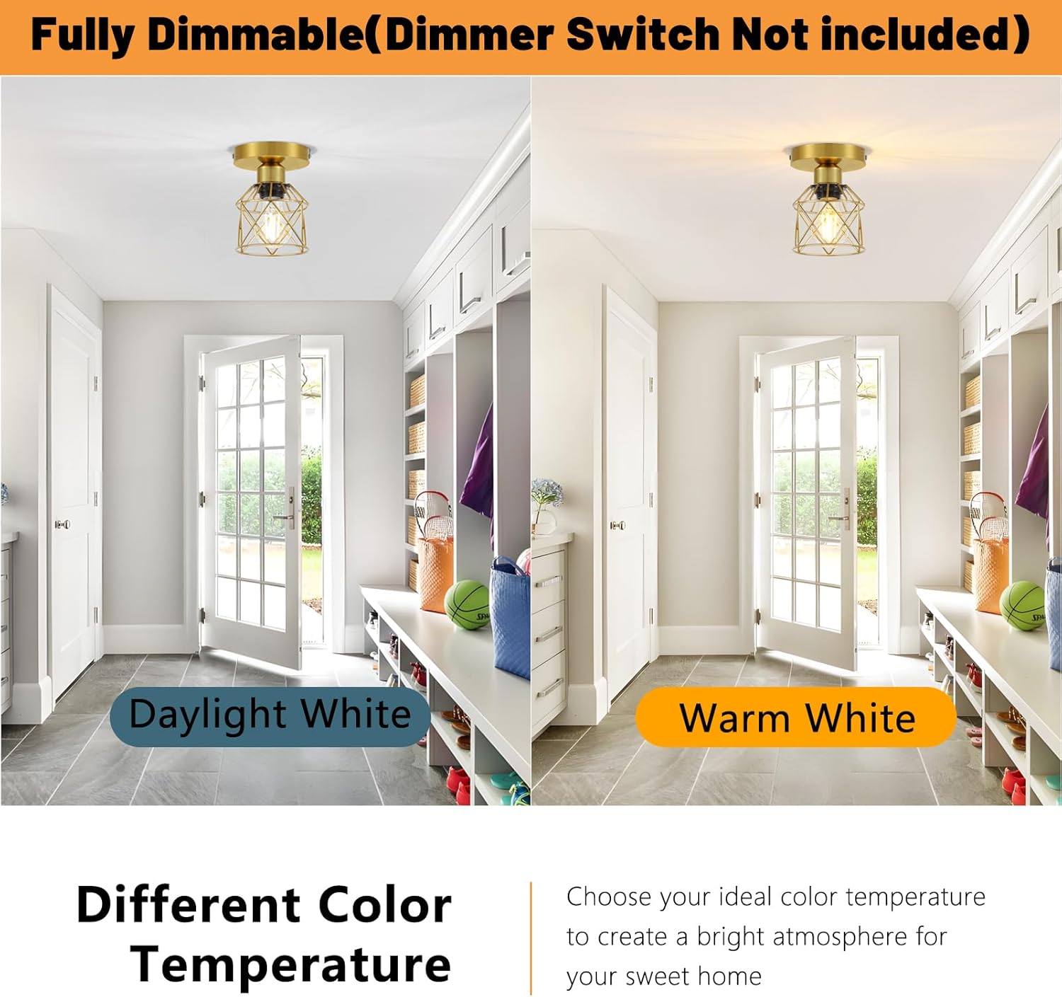 Farmhouse Semi Flush Mount Ceiling Light (4)