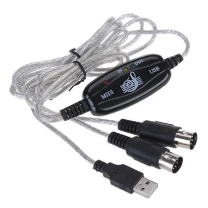 USB IN-OUT MIDI Adapter Cable PC to Music Electronic Keyboard Converter Cord