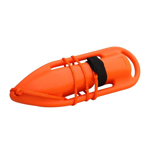 Plastikowa puszka ratunkowa ratownika ratunkowego z plastikową pływającą torpedą