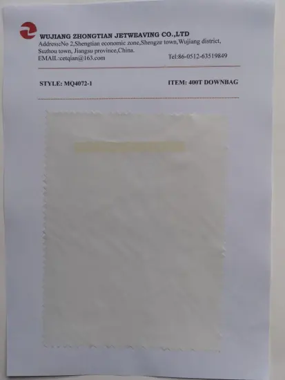 100% Polyester 400t Downbag Taffeta