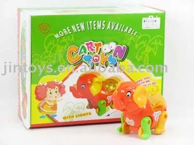 Plastic Toy Animal, Pull Line Elephant  with Light (6in1),EN50088/EN71/ Approval