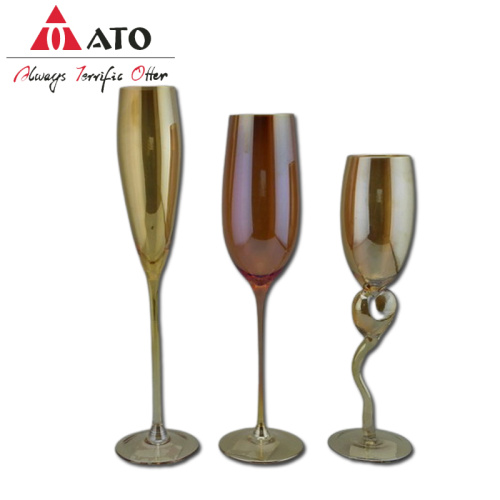 ATO Wedding Party Gold Stem Red Wine Glasses