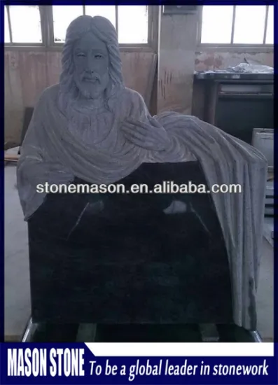 Jesus sculpture granite headstone