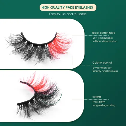 Halloween Christmas Glitter Lashes - 2 Pairs Exaggerated DIY Dramatic Eyelashes for Party