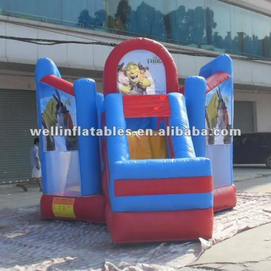 funny Shrek theme inflatable bouncy slide