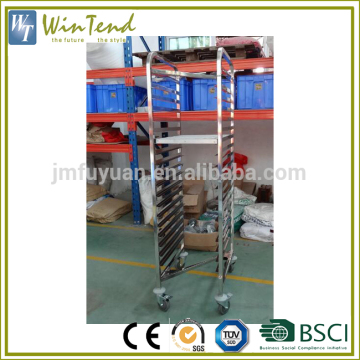 Metal trolley catering PVC casters customized shelves stainless steel trolley