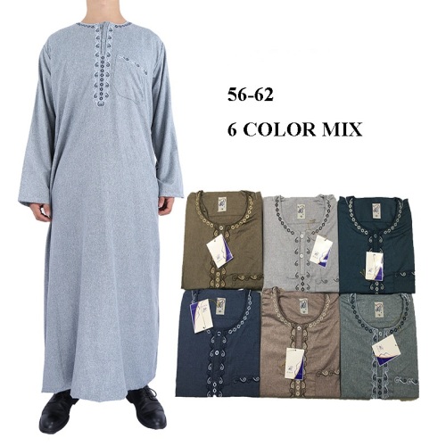 6 ألوان مختلطة التعبئة ثوب مغربي رجالي