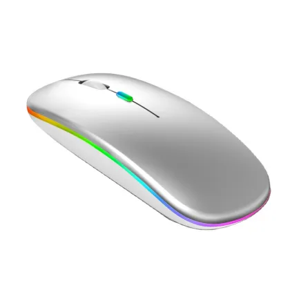 Silent Mute Rechargeable Wireless Dual Mode Mouse for MacBook and Computers