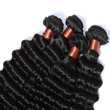 Wholesale Deep Wave 100% Unprocessed Brazilian Virgin Hair Bundles Deep Curly Human Hair Extensions