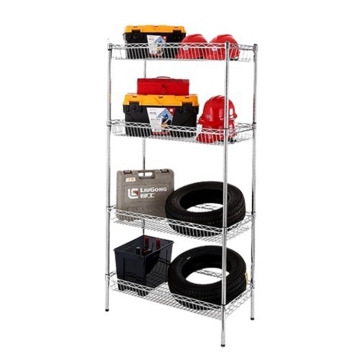 Chrome 4 Tier Wire Storage Boltless Rack Shelving