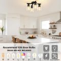 Semi Flush Mount Glass Shade Ceiling Light